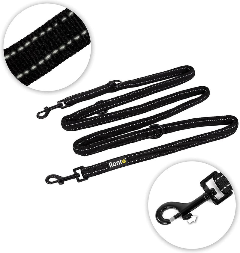 Verstelbare hondenriem met reflecterende strepen Multifunctionele lijn hoge kwaliteit trainingslijn lengte 200 cm zwart