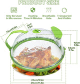 Magnetron Voedsel Bell Plaat Deksel Voorkom Spatten Helder met Ventilatie en Handgrepen Hittebestendige Deksels (Pack van 1)