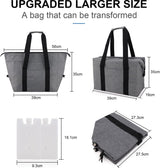 Grote opvouwbare koeltas, 20 liter, opvouwbare boodschappentas met 2 koelboxen, grijze picknicktas met isolatie voor kamperen, levensmiddelentransport, thermotas voor grillen, vissen,