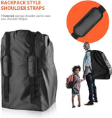 Gate Check Reistas met rugzak, schouderriem voor kinderwagen, autokinderzitjes, rolstoelen, waterafstotend, goed voor vliegtuig en opslag (zwart)