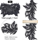 1 yard parel-kant, zwarte pailletten, kantband, applicatie, pijlvorm, netranden, voor kleding, gordijn, dans, rok, versieringen, doe-het-zelf naaien, knutselen, woondecoratie, accessoires