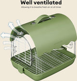 Vogeltransportrugzak met zitstang, reisvogelkooitas, licht met schaduwafdekking, kijkvenster voor papegaaien, kleine valkparkieten en andere vogels van vergelijkbare grootte (groen)