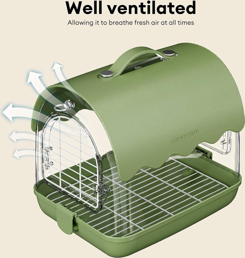 Vogeltransportrugzak met zitstang, reisvogelkooitas, licht met schaduwafdekking, kijkvenster voor papegaaien, kleine valkparkieten en andere vogels van vergelijkbare grootte (groen)
