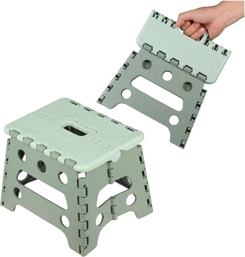 Opvouwbare keukenkruk Opklapbare opstap Badkamerkruk Opvouwbare tuinklapstoel Kleine kindervoetenbank Kinderopstapje Klimhulp Gootsteen voor kinderen volwassenen (22,3 cm hoog - groen)
