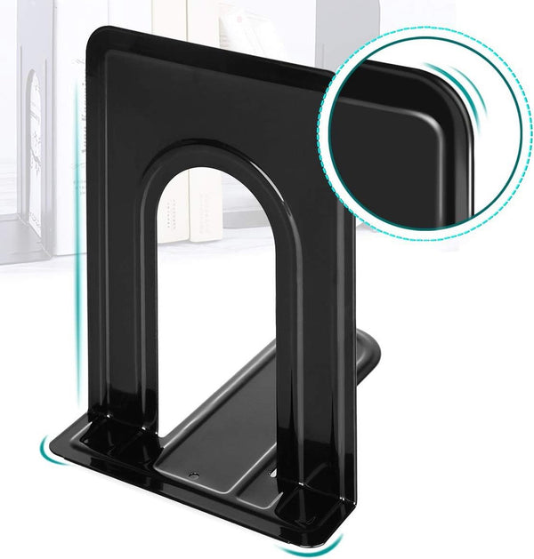 Boekensteunen, boekenhouder, metalen boekensteunen, boekenstandaard, kinderboekenstandaard, boekenplank 4 paar (8 stuks), zwart, 19 x 12 x 15 cm