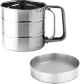 Eenhandsmeelzeef, roestvrijstalen bakzeef, meelzeef, poedersuikerzeef, meelzeef, fijne zeef van roestvrij staal, keukenzeef, roestvrijstalen shaker voor meel, rijst, granen, bonen, fruit