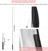 Parasolbeschermhoes, grote vrijdragende parasolhoes met paal, beschermhoes voor parasols, 4-5 m vrijdragende parasolhoes, waterdicht, winddicht, sneeuwbestendig en uv-bestendig, 280 x 40/81/50 cm