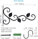 12-delige hangende plantenhouder, haken voor plantenhanger, ijzeren plantenhouder, metaal, plantenhaken, muur, bloemenhaak, tuin, plant, wandhouder met schroeven, houder voor bloemenmand