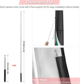 Beschermhoes voor parasol, zweefparasol, beschermhoes voor 3m-5m, parasol, afdekking, waterdicht, met stang voor 300 cm, 400 cm, 500 cm, zweefparasol, standaard, 280 x 50/60 cm