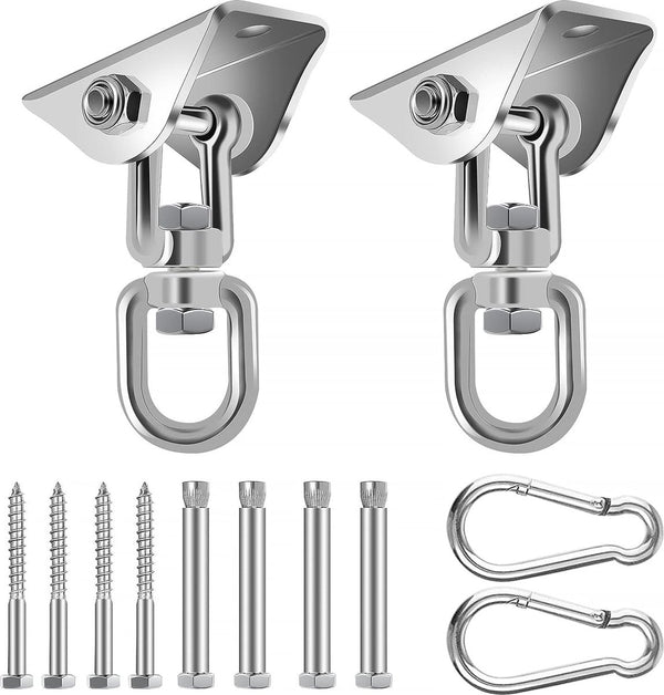 Plafondhaak, hangstoel, zware belasting, schommelhaak, 450 kg, 360 graden draaibaar, plafondhaak, zware belasting, 304 roestvrij staal, plafondhouder voor hangstoel, yoga, hangmat, stoel,