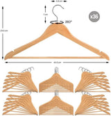 Houten kleerhangers - 36 stuks