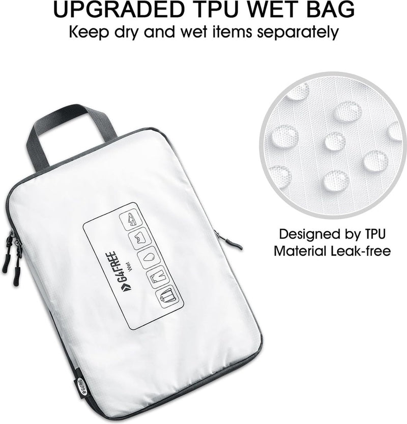 6-delige set compressiepakkubussen & verpakkingskubussen & kofferorganizerset & uitbreidbare kledingtassen & kleding paktassen voor vakantie reizen