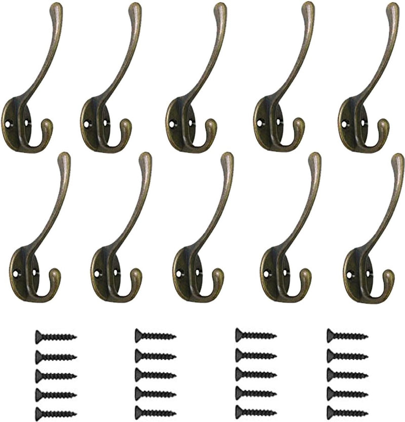 10 stuks kapstokken dubbele wandhaken wandkapstokken metalen kleerhangers met schroeven voor kapstokken badkamer keuken retro
