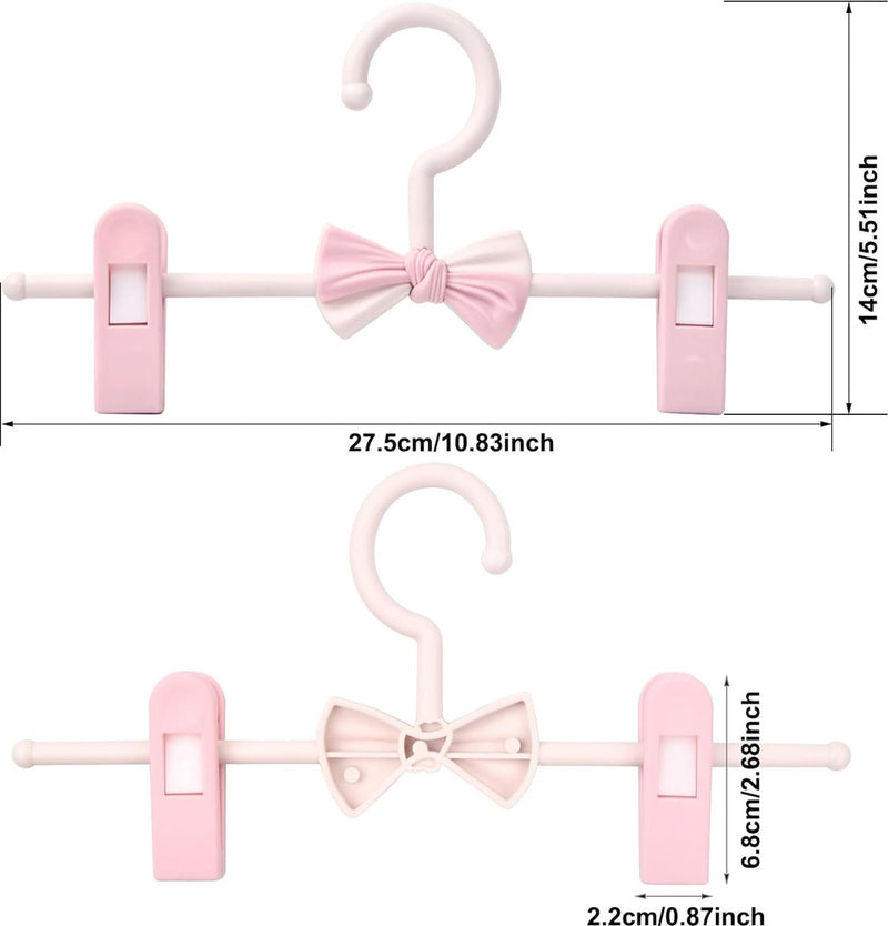 10 stuks kledinghangers voor broeken, broekhangers met verstelbare clips, kinderkledingrek, hanger met verstelbare clips, hangers met antislipclips voor broeken, rokken (A)