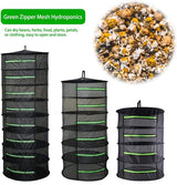 Droognet voor kruiden, 6-laags kruidendroogrek voor planten, met ritssluiting, inklapbaar ophangen, geschikt voor gedroogde bloemen, vis, vlees, kruiden, vruchten om te drogen kleding.