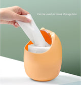 Kleine Beer Kat Tafelprullenbak met swingdeksel, cosmetica-emmer, mini prullenbak, pennenhouder, slaapkamerdecoraties, badkamer, bureau, cosmetica-emmer, prullenbak, afvalemmer (B)