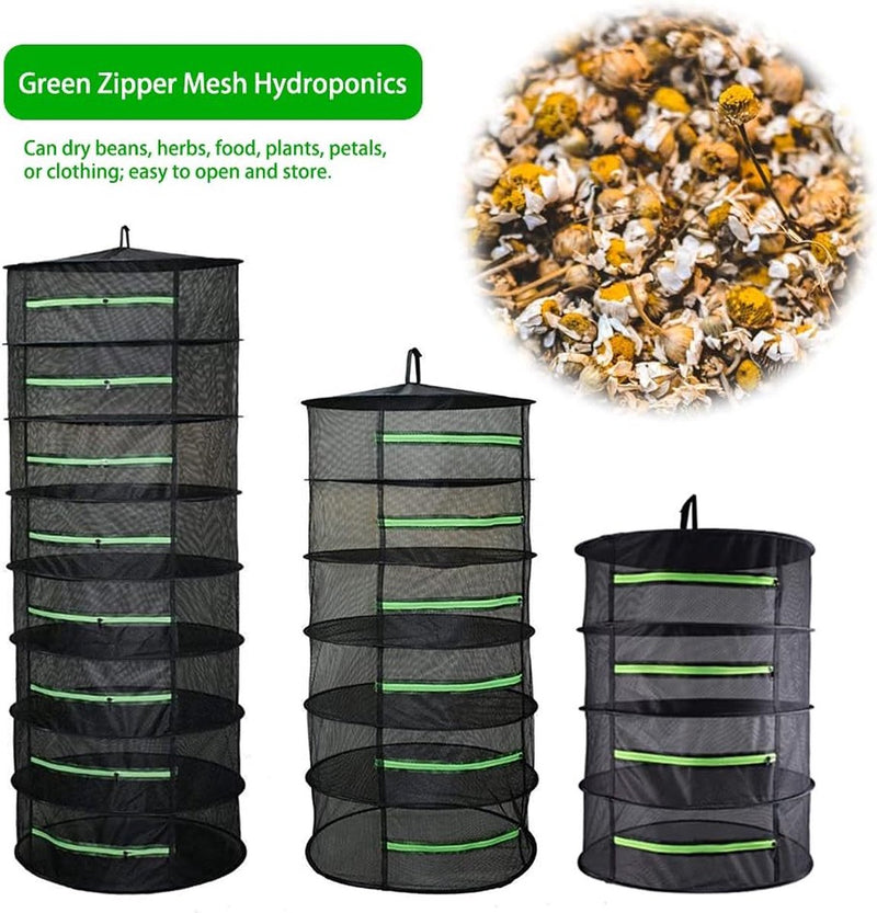 Droognet voor kruiden, 6-laags kruidendroogrek voor planten, met ritssluiting, inklapbaar ophangen, geschikt voor gedroogde bloemen, vis, vlees, kruiden, vruchten om te drogen kleding.