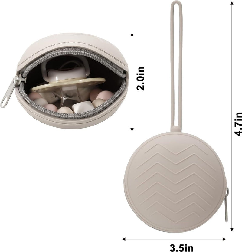 4 stuks fopspeenbox, BPA-vrij, 2 siliconen babyfopspeenzakjes, 2 transparante fopspeen, draagbare stofbestendige fopspeenbox voor onderweg, voor luierrugzak