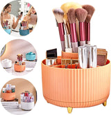 Cosmetica-make-uporganizer, 360 graden draaibare kwastenorganizer, cosmeticarek, multifunctioneel, cosmetica-organizer voor commode, slaapkamer, badkamer (oranje)