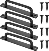 Schuurdeurgreep, 4 stuks. Schuifdeurgrepen, zwarte kastdeurgrepen met schroeven, voor deurkast, keuken, meubels, tuinpoort, schuurkastdeur handgrepen (180x25mm)