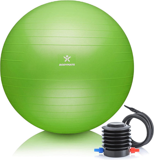 Gymnastiekbal, zitbal, trainingsbal met gratis e-book incl. luchtpomp, bal voor fitness, yoga, gymnastiek, core training, voor sterke rug als bureaustoel