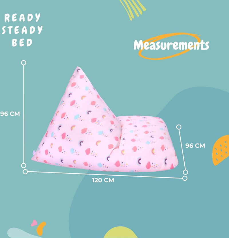 Bed Kinderen Piramidevorm Comfortabel Peuter Zacht Kindveilig Speelkamer Zitzak (Regenboog)