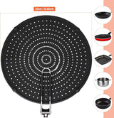 Siliconen spatbescherming, pannen met inklapbare handgreep, 33 cm, multifunctionele vetspatbescherming voor pan, hittebestendig en voedselveiligheid, voor een groot aantal pannen, braadpannen,