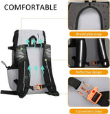 Lichte huisdierrugzak, draagbare hondenrugzak, veterinair goedgekeurde hondendraagtas voor reizen, camping, scooter, grijs