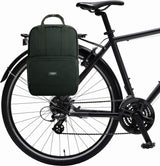Fietstassen voor bagagedrager dames en heren, groen, fiets, 2 in 1 fietstas, rugzak en bagagedragertas, waterafstotend