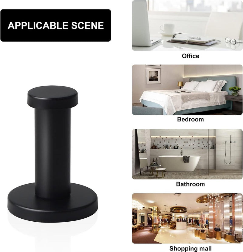 16 stuks ronde kledinghaken, garderobehaken, wandhaken, zwart, 53 mm, roestvrij staal, handdoekhaken, zwart, incl. bevestigingsmateriaal, roestvrije kledinghaken voor badkamer, keuken