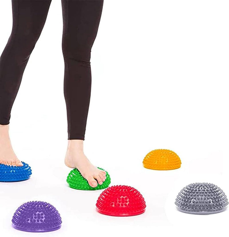 2 stuks balansegel halve bal met luchtpomp, grote gymnastiekegel, fitness, treepsteen, yoga, balansbal voor kinderen en volwassenen, balanstraining, coördinatietraining