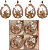 4 x decoratieve hangers voor Pasen, paasversiering van metaal om op te hangen, kraan, paashaas en paaseieren, decoratieve hanger