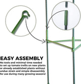 Plantenhouder, klimhulp, planten, robuuste tomatenkooi, tuinplant, steunstangen, kooi, lang staal, kunststof gecoate plantensticks met verbindingsstang (twee sets)