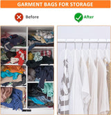 Transparante kledingzakken met ritssluiting, Ouinne-verpakking van 10 kledingzakken lang, 60 x 120 cm/140 cm, voor kledingopslag, doorschijnende pakzakken, kledinghoezen voor jassen, jassen (wit)