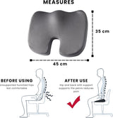 Benazcap zitkussen voor bureaustoel en rolstoel, ergonomische rugsteunzitting, verlicht pijn en verhoogt het comfort, thermische reactie, wasbare mesh-hoes.