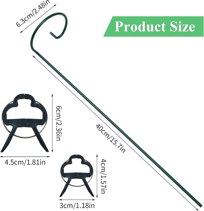 10 stuks plantenkooi steunringen planten, plantenhouders, metalen roest, plantensteunstaven voor tuin, plantensteunen met 10 plantenclips voor amaryllis orchideeën, hortensia's