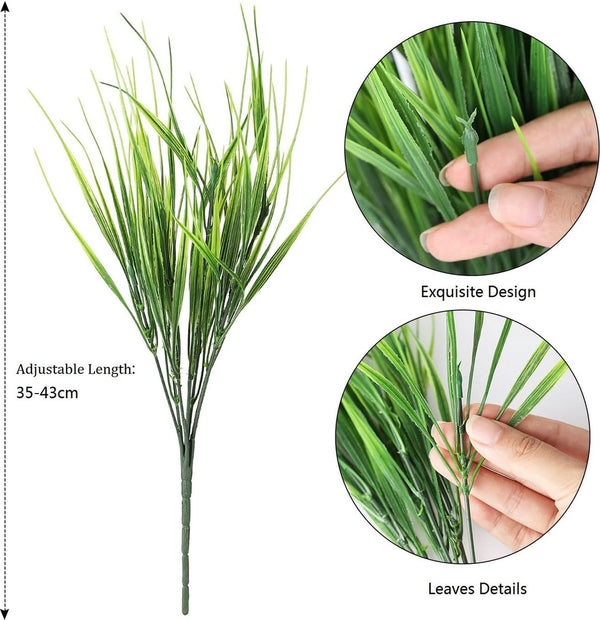 9 bundels kunstplanten voor buiten, kunstplant zoals echt weerbestendig, kunstgrassen, outdoor, kunstbloemen, uv-bestendig, kunstgroen, struiken, kunststofplanten, tuin, veranda, vensterbox