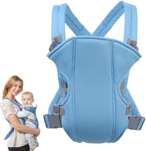 Buikdrager voor baby's, verstelbaar, ademend, draagband voor baby's van 3,5-15 kg, hemelsblauw, babydrager