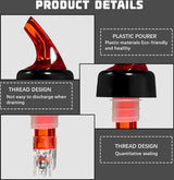 6 stuks gedistilleerde drankdispenser, flessenschenker van ABS-kunststof, 15 ml/20 ml/30 ml doseringsschenker, maatschenker met stalen kogel, geschikt voor wijn en cocktails (3 kleuren)