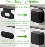 hangende keukencompostbak met deksel 4L verwijderbare roestvrijstalen prullenbak kleine keukenprullenbak voor aanrechtkast onder gootsteen zwart