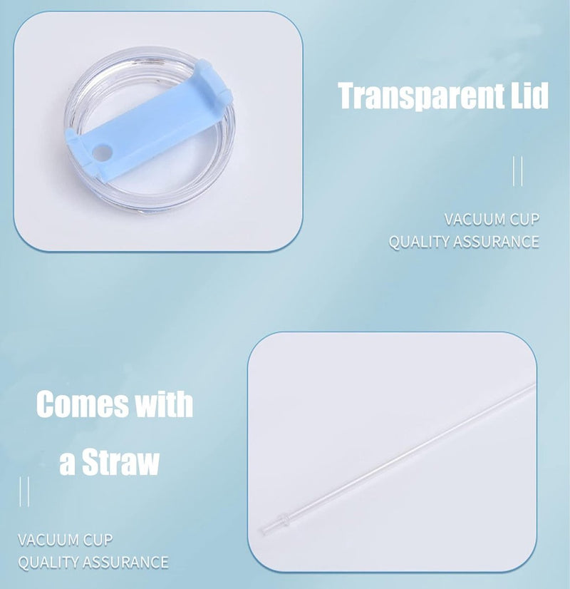 1182 ml 40 oz koffiemok to go, dubbelwandige roestvrijstalen vacuüm geïsoleerde mok met handvat en rietje, draagbare automok beker, thermische mok, koffiekopje voor warme en koude dranken