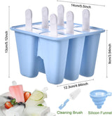 Siliconen ijsvormen, ijslollyvormen set met 6 holtes, ijsvormen, BPA-vrije ijsvormen met handvat, herbruikbare ijsvorm van voedingskwaliteit voor kinderen en volwassenen, doe-het-zelf