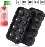 2 stuks siliconen ijsblokjesvorm, groot, 8-voudige ijsblokjeshouder met bol, ijsbolvorm, ijsbolvorm, voor gekoelde cocktails, whiskydranken