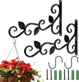 12-delige hangende plantenhouder, haken voor plantenhanger, ijzeren plantenhouder, metaal, plantenhaken, muur, bloemenhaak, tuin, plant, wandhouder met schroeven, houder voor bloemenmand