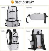 Lichte huisdierrugzak, draagbare hondenrugzak, veterinair goedgekeurde hondendraagtas voor reizen, camping, scooter, grijs