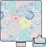 Waterdichte picknickdeken, 200 x 200 cm grote stranddeken, zandvrij met waterdichte onderkant, draagbare strandmat voor 4-6 personen, campingdeken met draaggreep voor park, tuin, strand, buiten