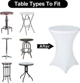 Set van 3 stretch statafelhoezen, statafels spandex stretch tafelkleed 80cm, voor bistrotafel 80-85 cm, voor ronde tafel, bruiloft, verjaardagsfeest, banket, tafeldecoratie
