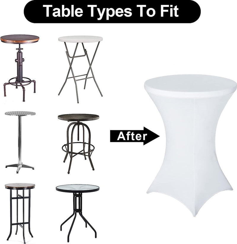 Set van 3 stretch statafelhoezen, statafels spandex stretch tafelkleed 80cm, voor bistrotafel 80-85 cm, voor ronde tafel, bruiloft, verjaardagsfeest, banket, tafeldecoratie