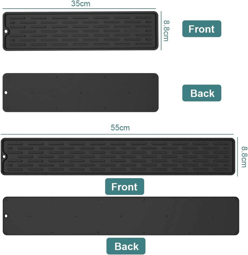 Siliconen droogkussen, 2 stuks, siliconen sponsframe, keukenaanrecht, tidaling apparaat, siliconen afvoerkussens zijn geschikt voor sponskwast voor sponskwast (zwart)