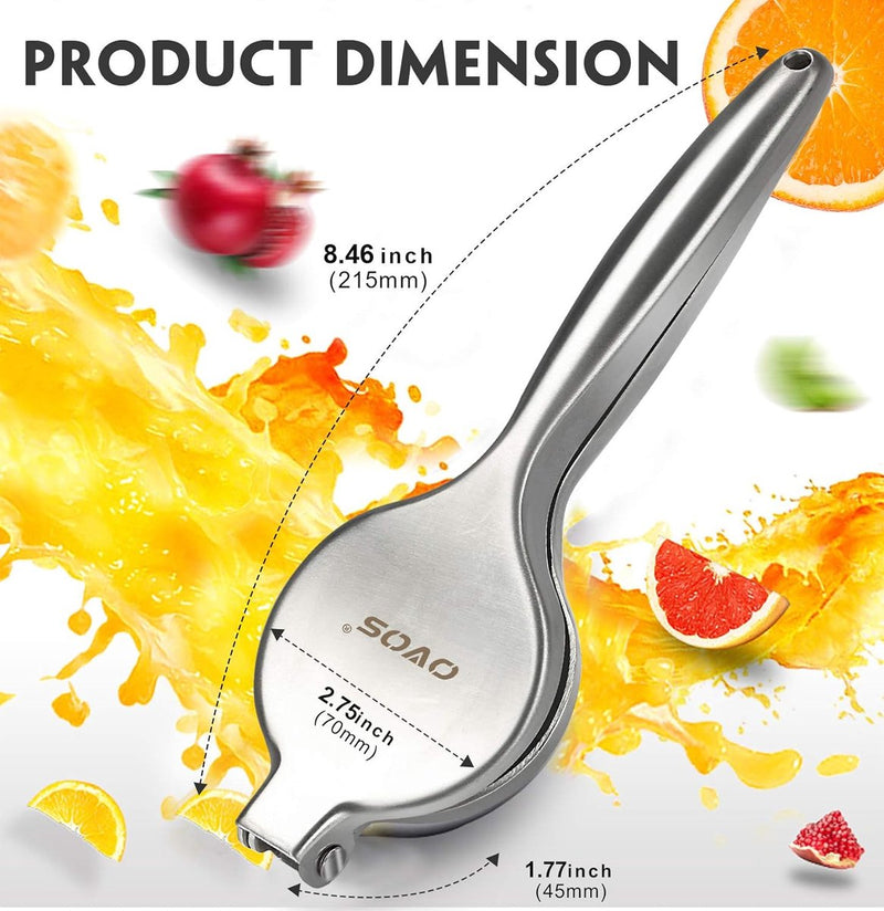 citruspers sappers limoen citrusvrucht handpers sapcentrifuge citruspers anti-bijtmiddel, vaatwasmachinebestendig roestvrij staal 18/8, Ø 7 cm